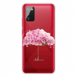 Coque Samsung Galaxy A02s Parapluie en Roses