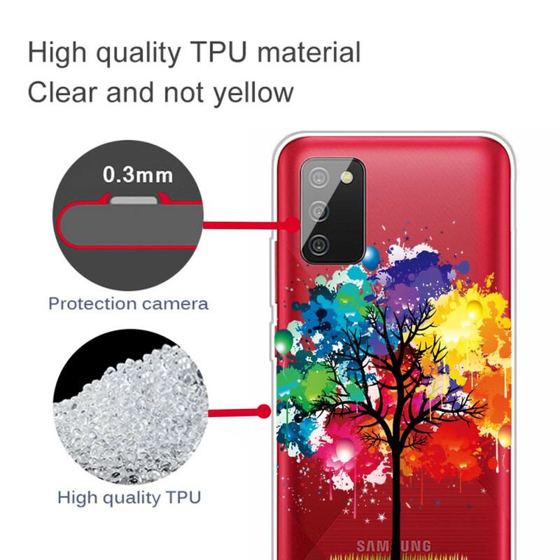 Coque Samsung Galaxy A02s Transparente Arbre Aquarelle
