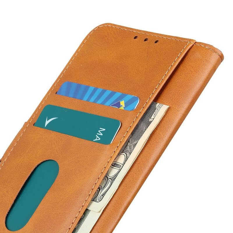 Housse Samsung Galaxy A02s Effet Cuir Litchi Coutures