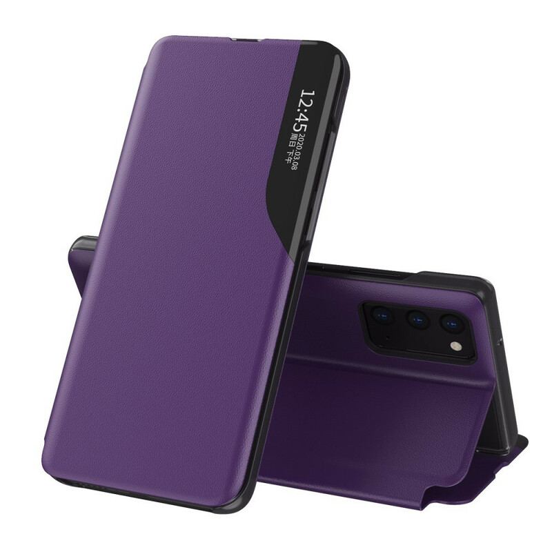 View Cover Samsung Galaxy A02s Simili Cuir Texturé
