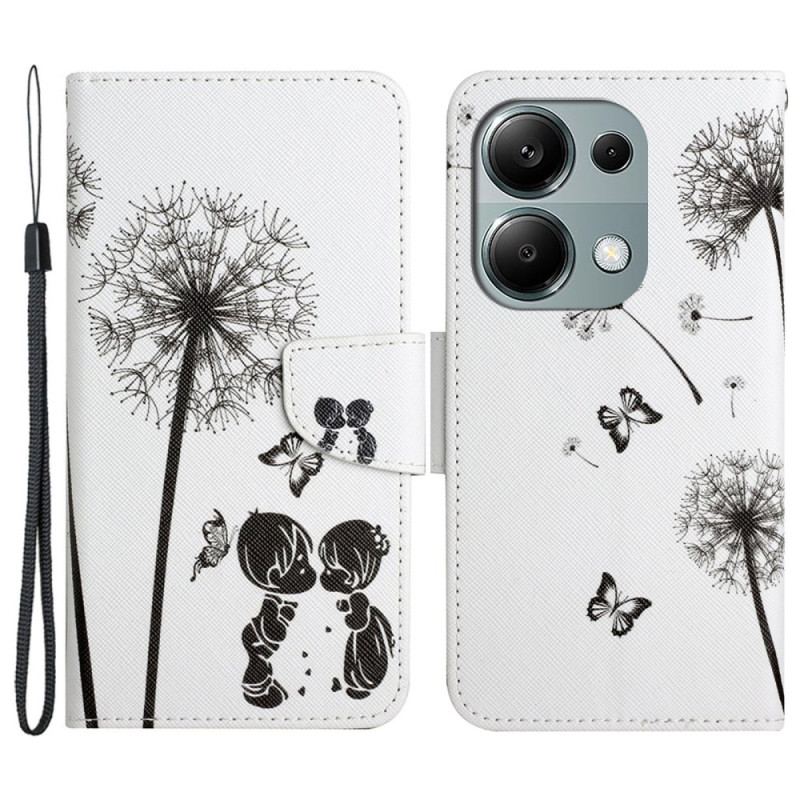 Housse Xiaomi Redmi Note 13 Pro 4G / Poco M6 Pro 4G Pissenlit Love à Lanière