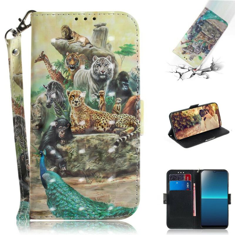 Housse Sony Xperia L4 Animaux Safari à Lanière