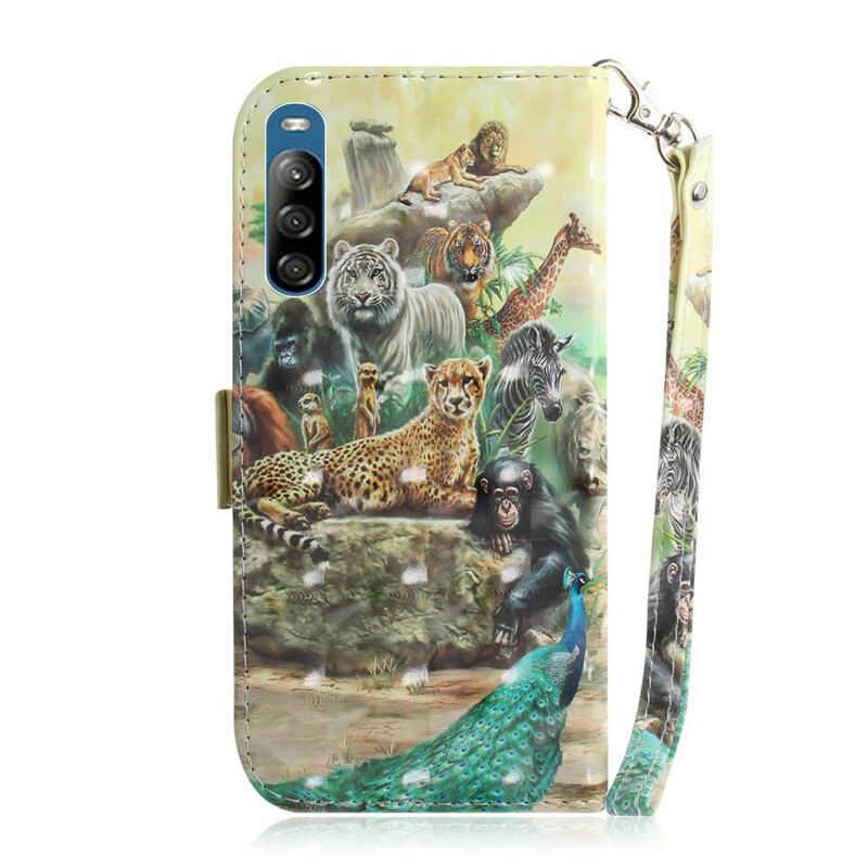 Housse Sony Xperia L4 Animaux Safari à Lanière
