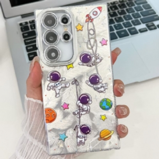 Coque Samsung Galaxy S25 Ultra 5G Astronaute avec Film Protecteur d'Objectif