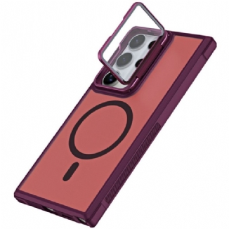 Coque Samsung Galaxy S25 Ultra 5G Compatible MagSafe Design Mat Anti-Empreintes avec Support