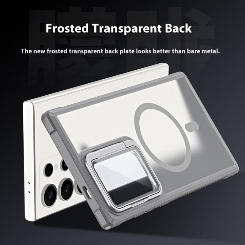 Coque Samsung Galaxy S25 Ultra 5G Compatible MagSafe Design Mat Anti-Empreintes avec Support