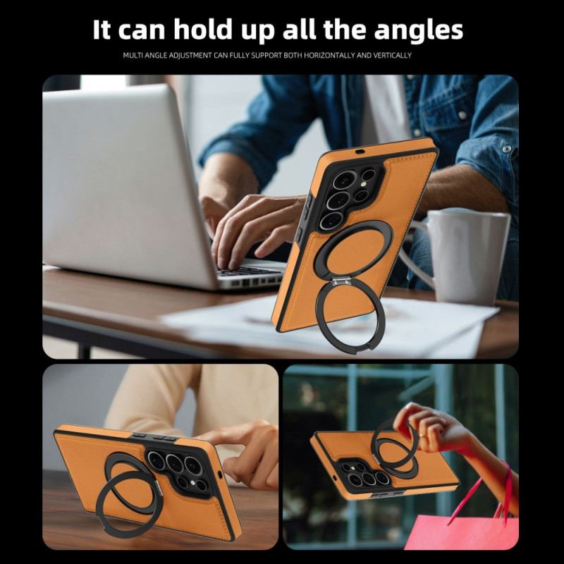 Coque Samsung Galaxy S25 Ultra 5G Magnétique avec Support Rotatif