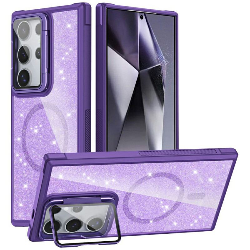 Coque Samsung Galaxy S25 Ultra 5G Paillettes Support Intégré