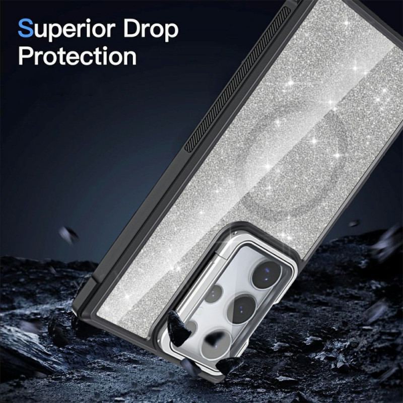 Coque Samsung Galaxy S25 Ultra 5G Paillettes Support Intégré