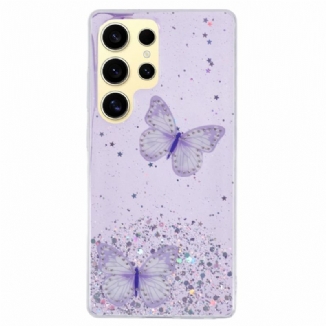 Coque Samsung Galaxy S25 Ultra 5G Papillons Paillettes