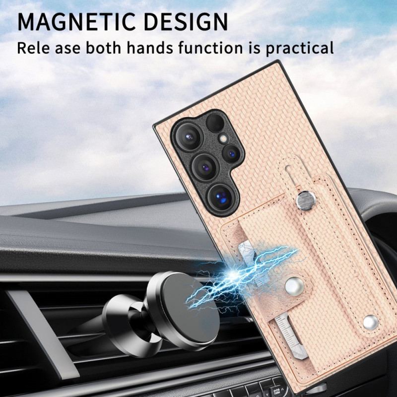 Coque Samsung Galaxy S25 Ultra 5G Porte-Cartes et Sangle-Support