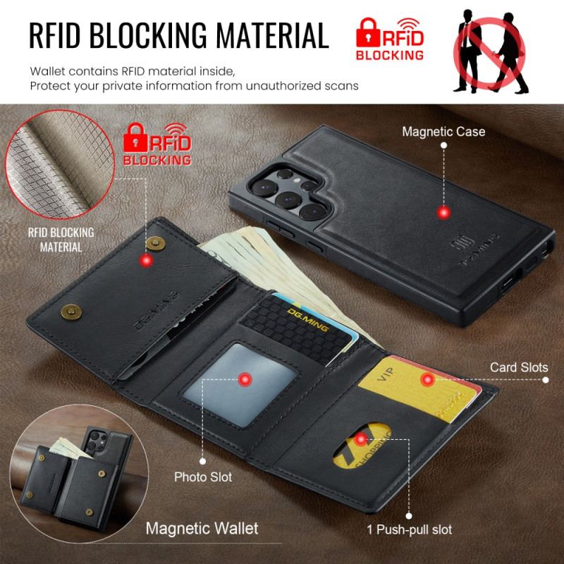 Coque Samsung Galaxy S25 Ultra 5G Portefeuille Magnétique Détachable