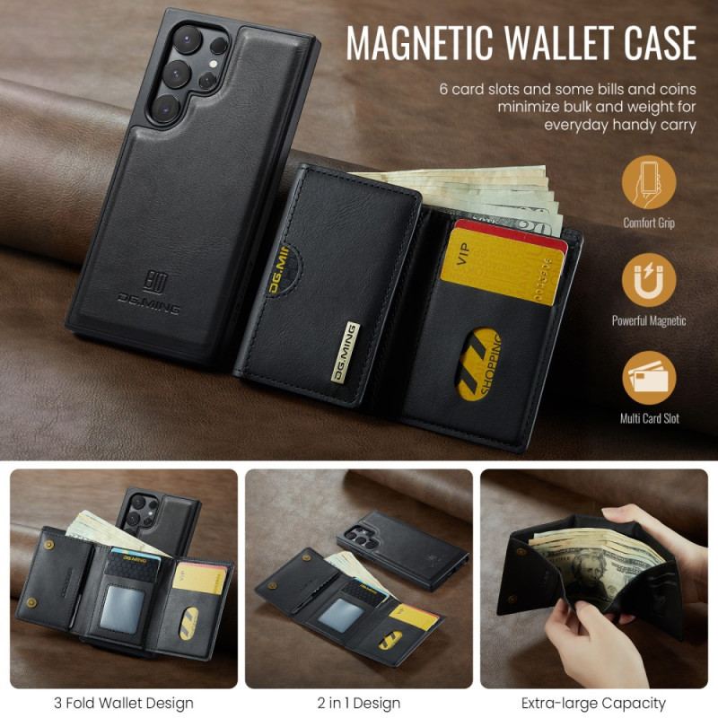 Coque Samsung Galaxy S25 Ultra 5G Portefeuille Magnétique Détachable