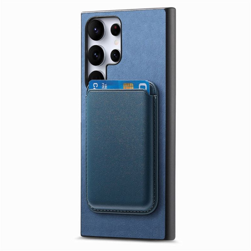 Coque Samsung Galaxy S25 Ultra 5G Style Daim Porte-Cartes Magnétique Détachable
