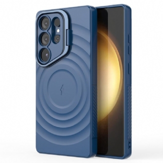 Coque Samsung Galaxy S25 Ultra Compatible MagSafe Design Ondulé avec Support