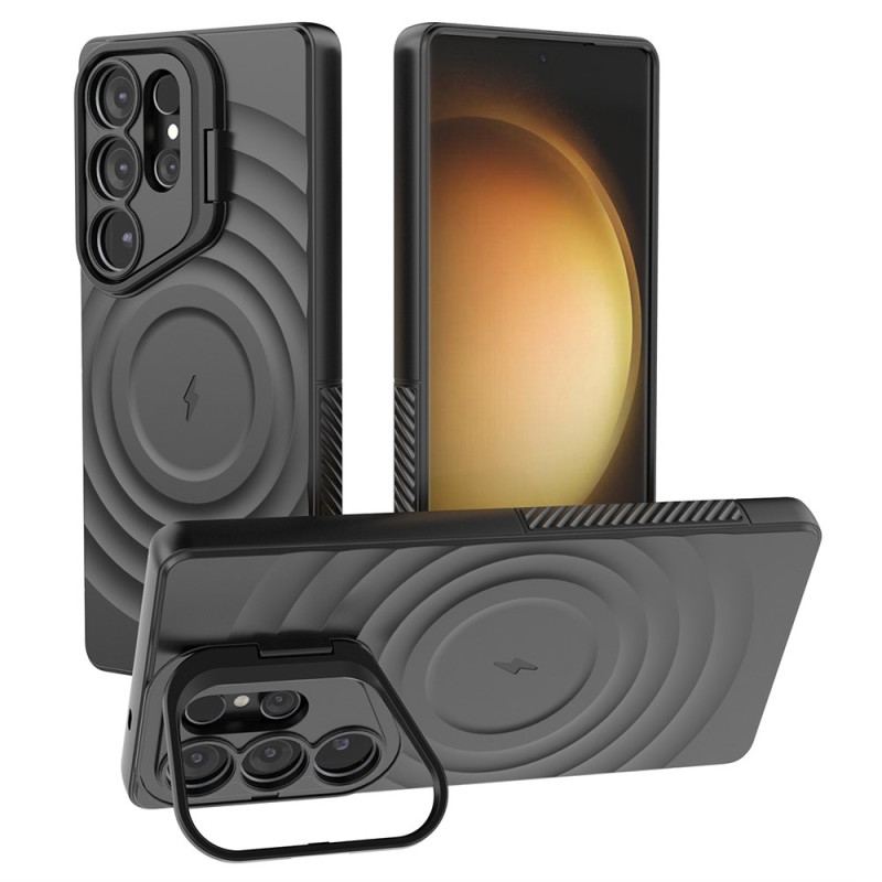 Coque Samsung Galaxy S25 Ultra Compatible MagSafe Design Ondulé avec Support