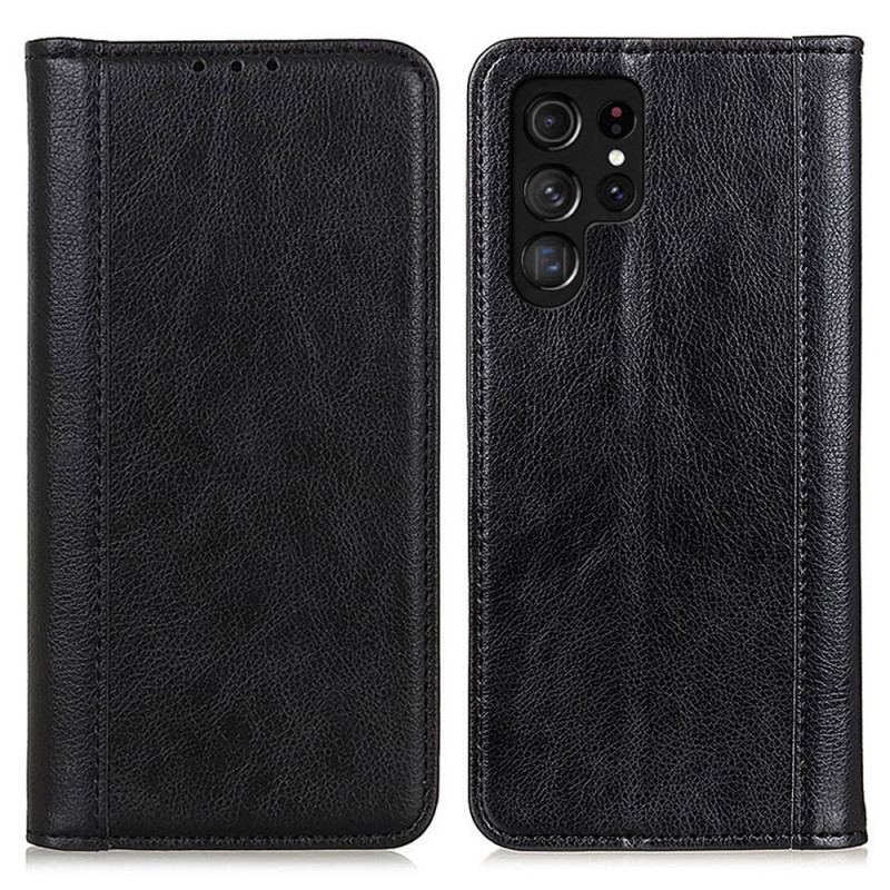 Flip Cover Samsung Galaxy S25 Ultra 5G Cuir Fendu LItchi