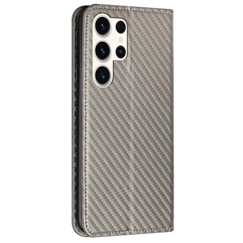 Flip Cover Samsung Galaxy S25 Ultra 5G Fibre Carbone à Lnaière