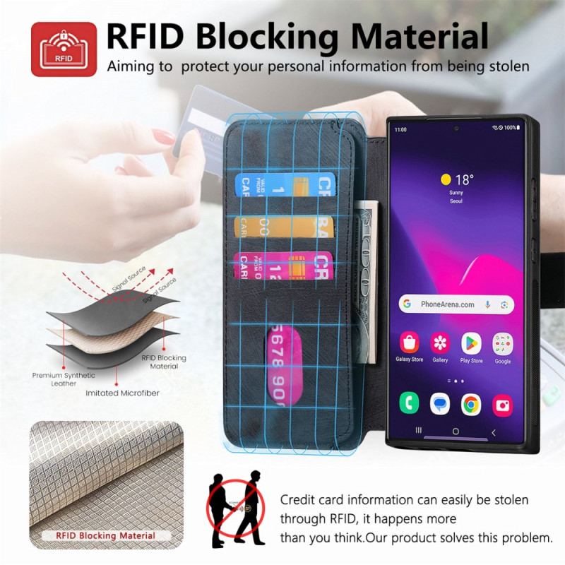 Housse Samsung Galaxy S25 Ultra 5G Coque Détachable Magnétique RFID CASENEO