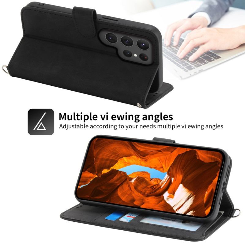 Housse Samsung Galaxy S25 Ultra 5G Motif Floral et Sangles