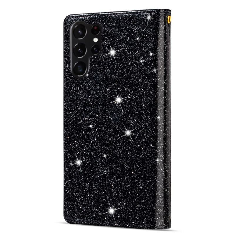 Housse Samsung Galaxy S25 Ultra 5G Paillettes Fermoir Argenté