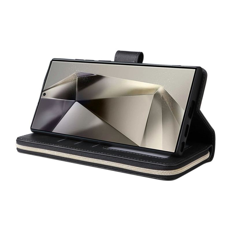 Housse Samsung Galaxy S25 Ultra 5G Pochette Zippée et Lnaière