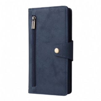 Housse Samsung Galaxy S25 Ultra 5G Portefeuille Effet Daim avec Lanière