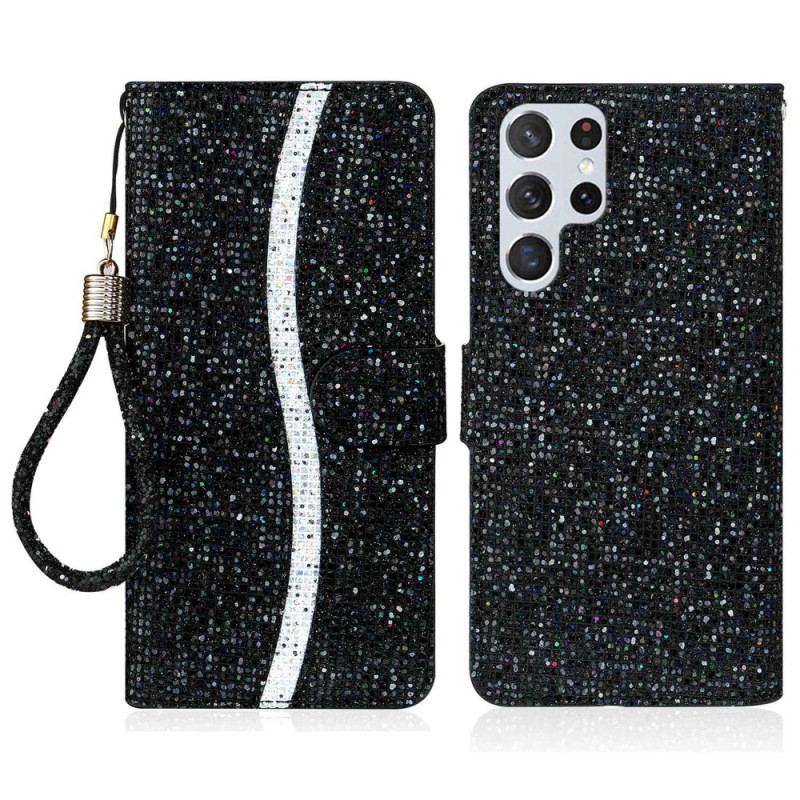 Housse Samsung Galaxy S25 Ultra 5G Portefeuille Paillettes