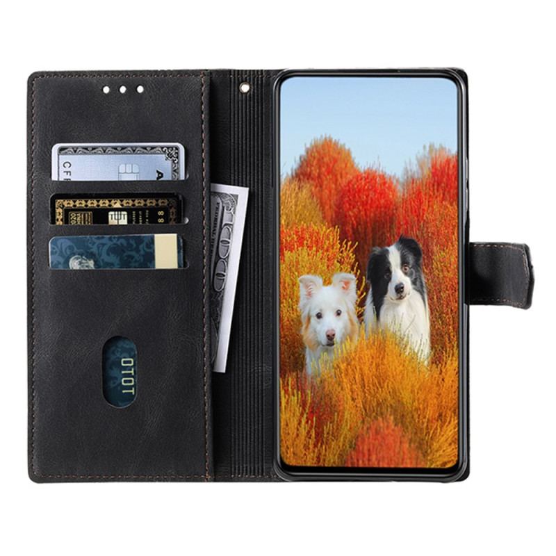 Housse Samsung Galaxy S25 Ultra 5G Portefeuille RFID Style Daim Bicolore à Lanière