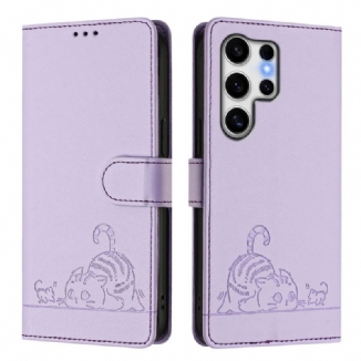 Housse Samsung Galaxy S25 Ultra 5G Scène de Chat à Lnaière