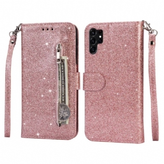 Housse Samsung Galaxy S25 Ultra Pochette Pailletée à Lanière