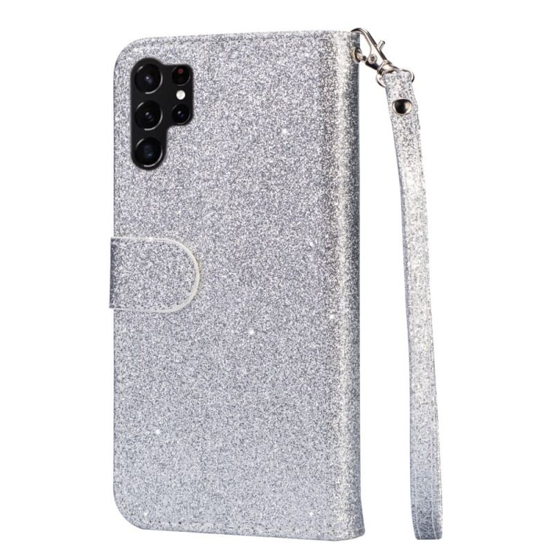 Housse Samsung Galaxy S25 Ultra Pochette Pailletée à Lanière