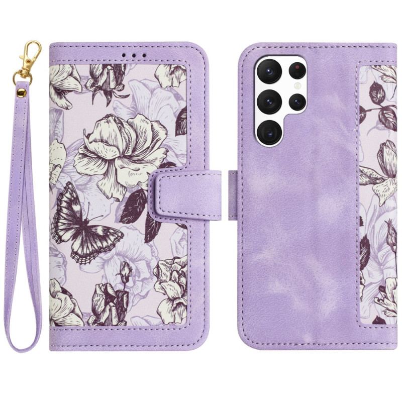 Housse Samsung Galaxy S25 Ultra Portefeuille Floral