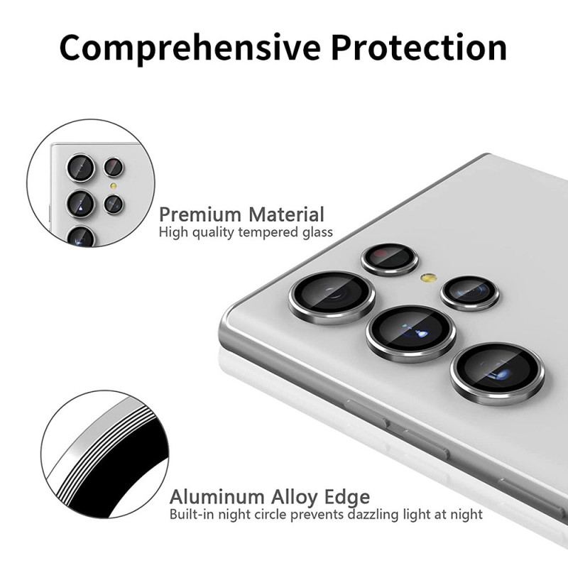 Lentilles de Protection pour Objectifs Samsung Galaxy S25 Ultra 5G Anneaux Alliage d'Alluminium