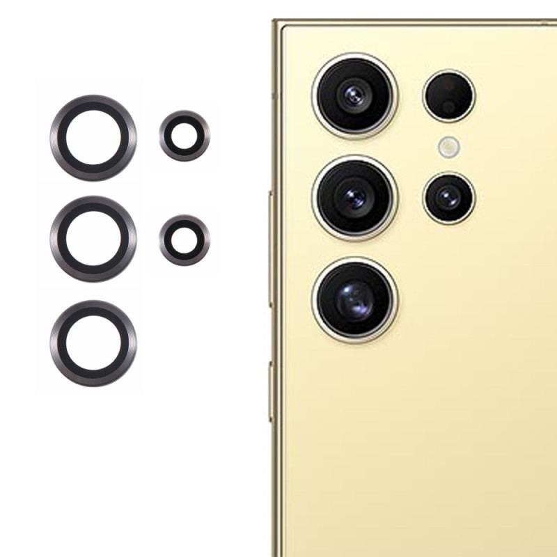 Lentilles de Protection pour Objectifs Samsung Galaxy S25 Ultra 5G Métal Électroplaqué et Verre Trempé