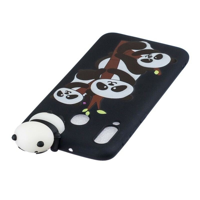 Coque Samsung Galaxy A40 3D Pandas Sur Le Bambou