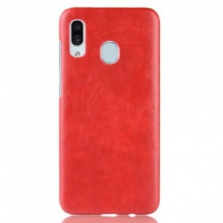 Coque Samsung Galaxy A40 Effet Cuir Litchi