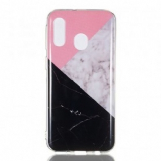 Coque Samsung Galaxy A40 Effet Marbre Geométrique