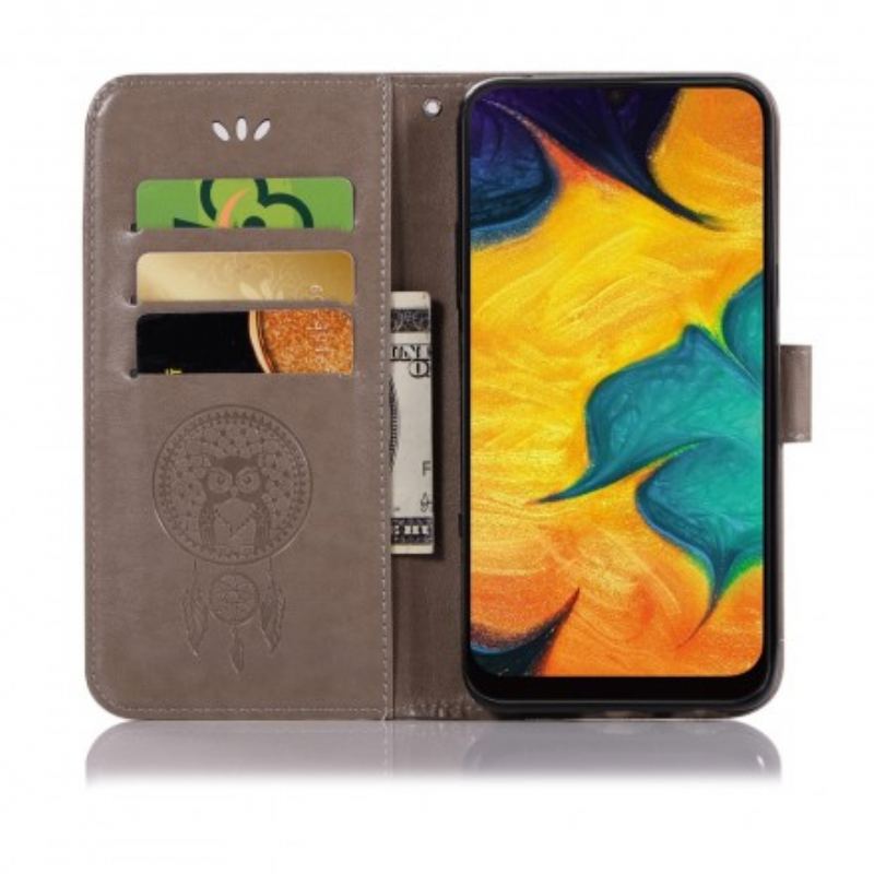 Housse Samsung Galaxy A40 effet cuir Attrape Rêves Hibou