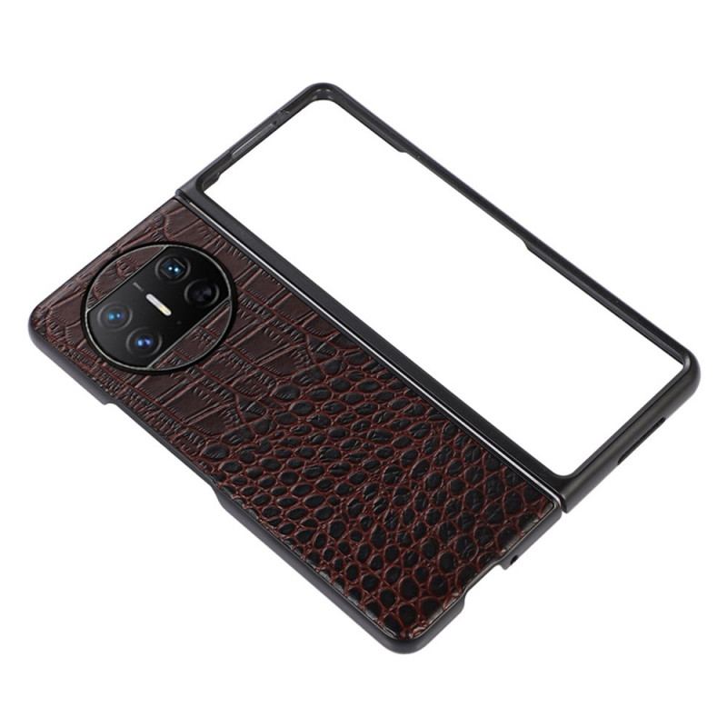 Coque Huawei Mate X3 Cuir Véritable Style Crocodile