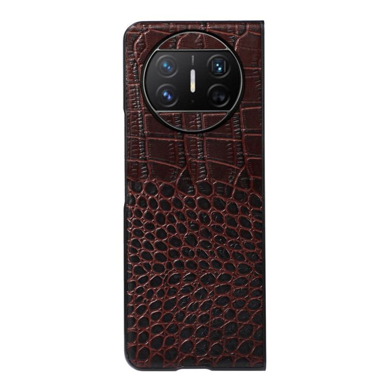 Coque Huawei Mate X3 Cuir Véritable Style Crocodile