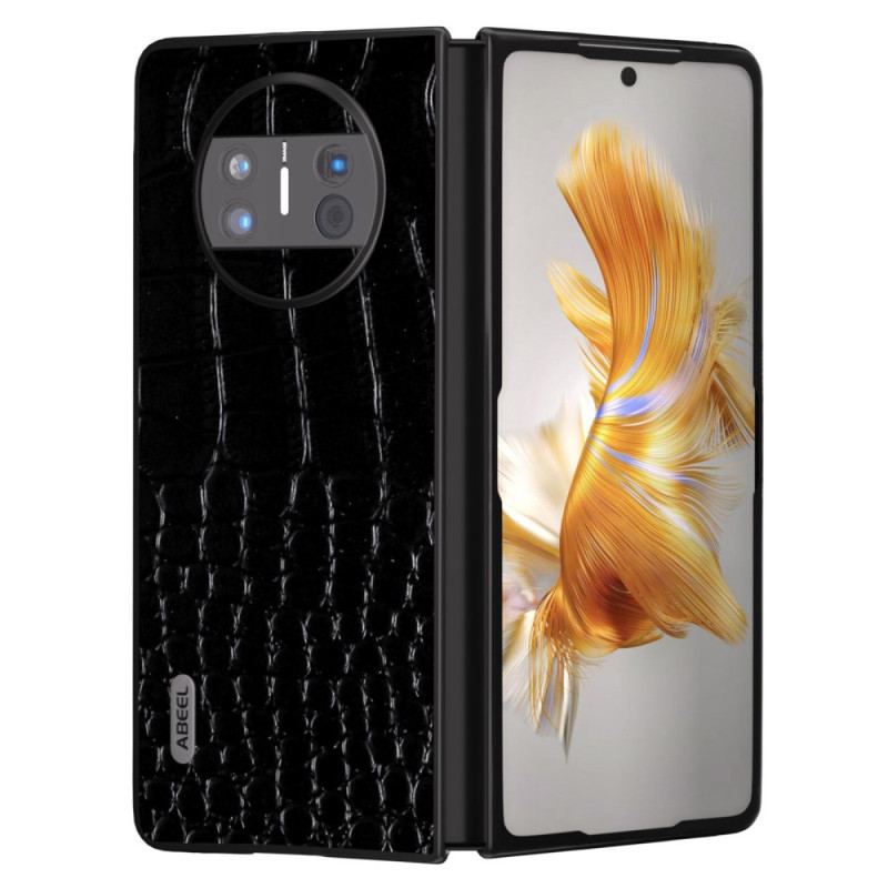 Coque Huawei Mate X3 Vrai Cuir style Crocodile ABEEL