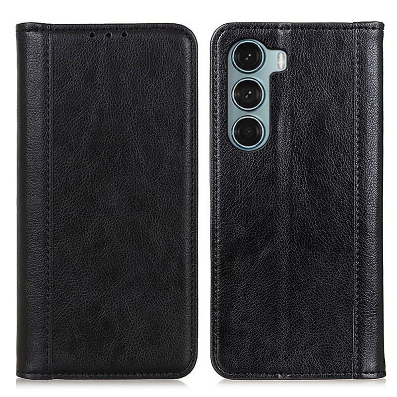 Flip Cover Moto G200 5G Version Cuir Litchi Fendu