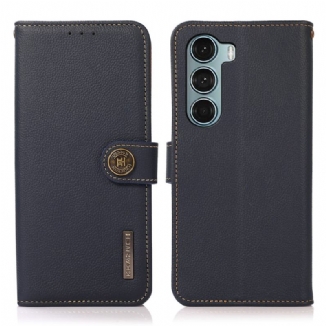 Housse Moto G200 5G Cuir Véritable KHAZNEH RFID