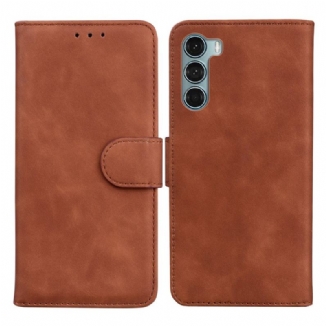 Housse Moto G200 5G Effet Cuir Monochrome