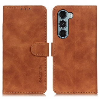 Housse Moto G200 5G Effet Cuir Vintage KHAZNEH
