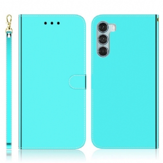 Housse Moto G200 5G Simili Cuir Couverture Miroir
