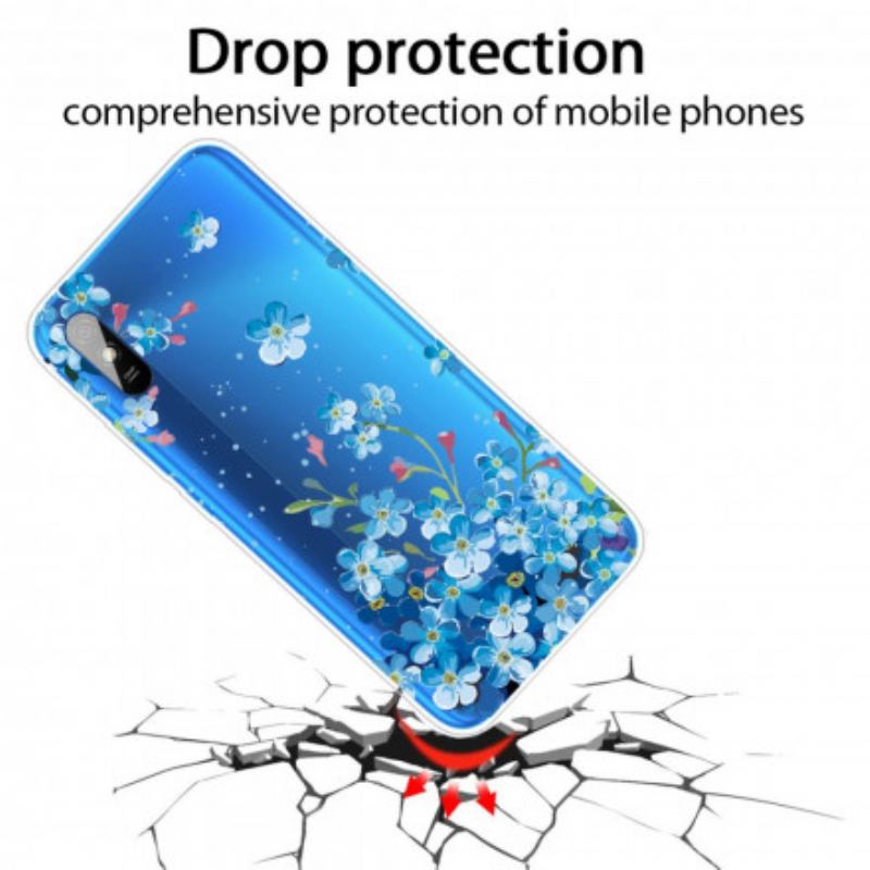 Coque Xiaomi Redmi 9A Bouquet de Fleurs Bleues