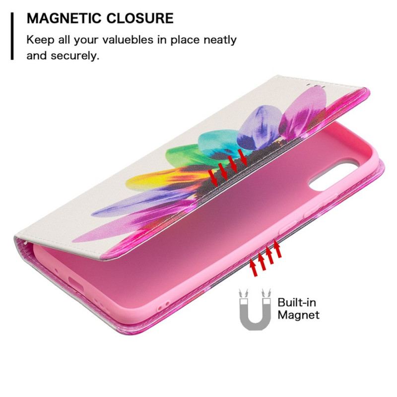 Flip Cover Xiaomi Redmi 9A Fleur Aquarelle