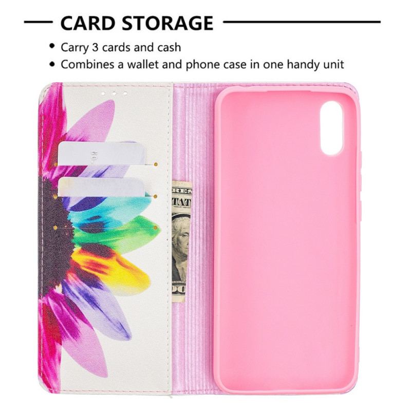 Flip Cover Xiaomi Redmi 9A Fleur Aquarelle
